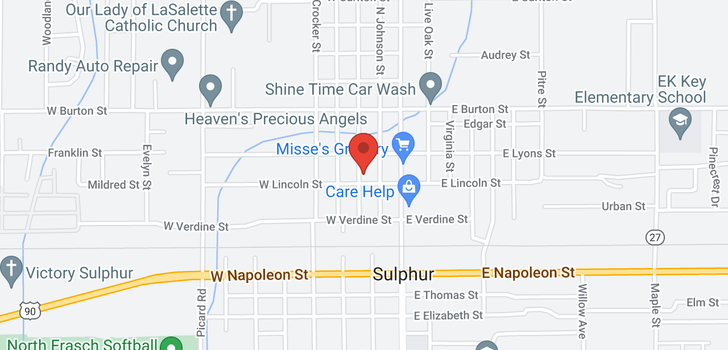 map of 212 W Lincoln Street Sulphur LA 70663